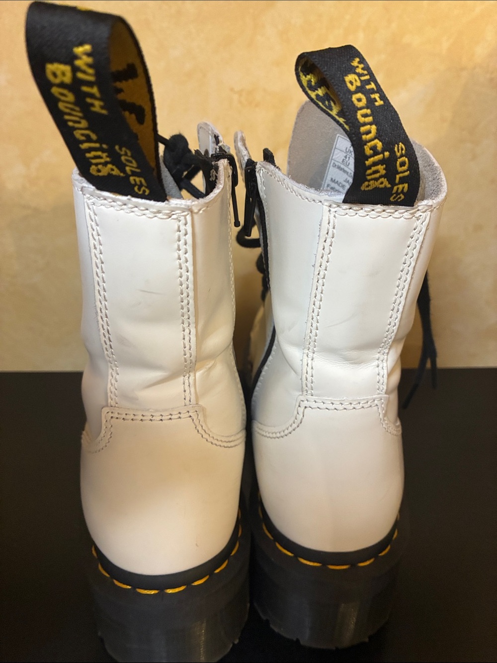 White Platform Doc Marten Boots - Picture 2 of 8